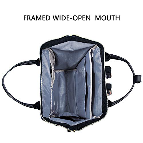 KROSER-Laptop-Backpack-156-Inch-Stylish-College-Backpack-with-USB-Port-Water-Repellent-Casual-Daypack-Doctor-Bag-Travel-Business-Work-Bag-for-WomenRose-Pattern