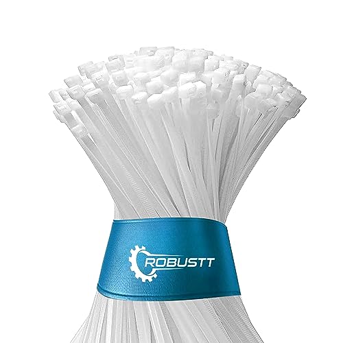 Image of Robustt Self Locking Cable Ties | 100 X 2.5 mm | 100 Pieces, White | Heat Resistant Cable Zip Ties | Self-Locking Cable Organizer | Anti - Slip Wire Organizer | For Indoor & Outdoor Use