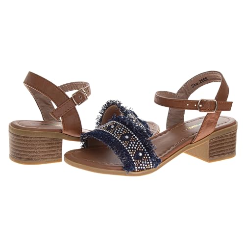 Kensie Girl Casual Denim Strap Block Heel Sandal2