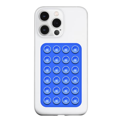 Image of LvShuLiangPin Anteel Silicone Suction Phone Case Mount, Silicon Adhesive Phone Accessory for Smartphones, Hands-Free Mirror Shower Phone Holder for Selfies, Tiktok Videos (Dark Blue)