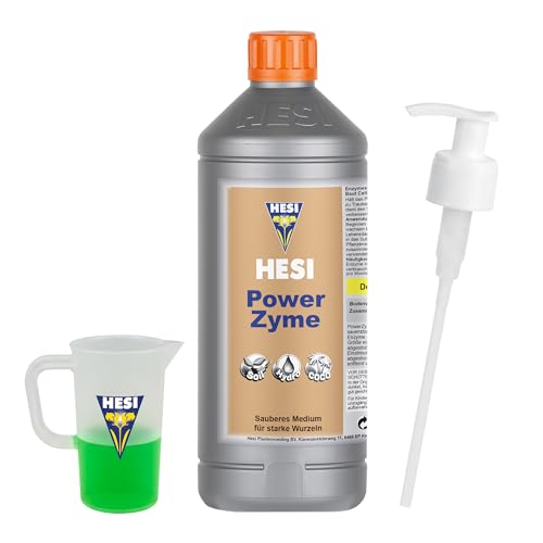 Hesi Power Zyme 1L mit Dosierpumpe und Messbecher Enzymdünger für sauberes Substrat & starke Wurzeln
