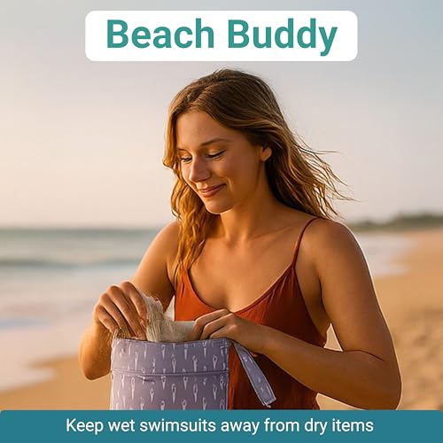 Image of Chic Buddy Waterproof Wet Bag, Washable, Reusable for Travel, Beach, Pool, Stroller, Diapers, Dirty Gym Clothes, Wet Swimsuits, Toiletries (Chic & Wise, Wet Bag /Dry Bag)