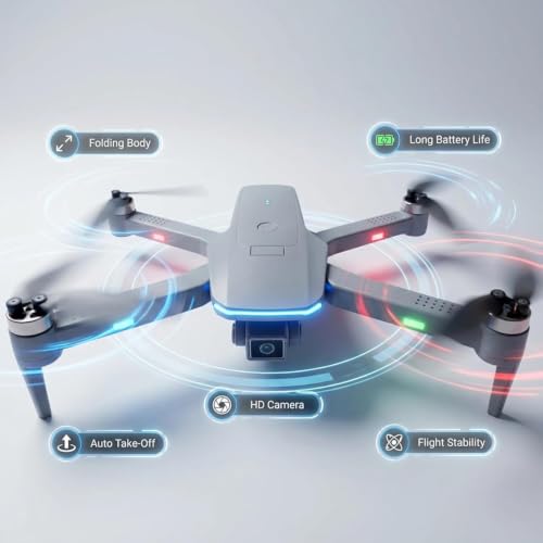 Image of GPS Drone with 4K Camera for Adults DG600C RC Quadcopter with Auto Return Follow Me Gesture Control, Point of Interest, Waypoints, Headless Mode, 2 Batteries