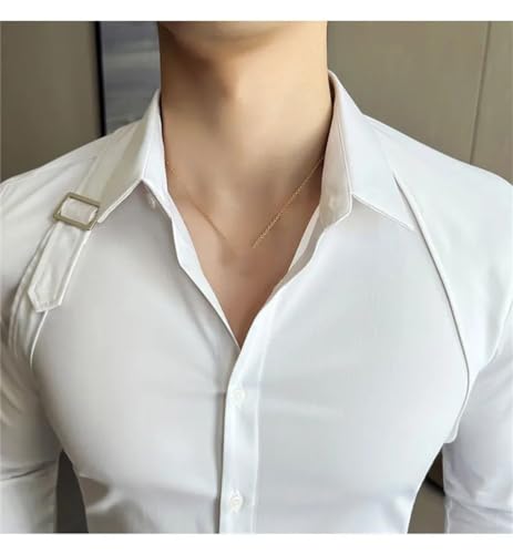 Men's Luxury Fashion Shirts for Men All-Match Big Size Long Sleeve Social Shirt Dress Tuxedo Shirts2