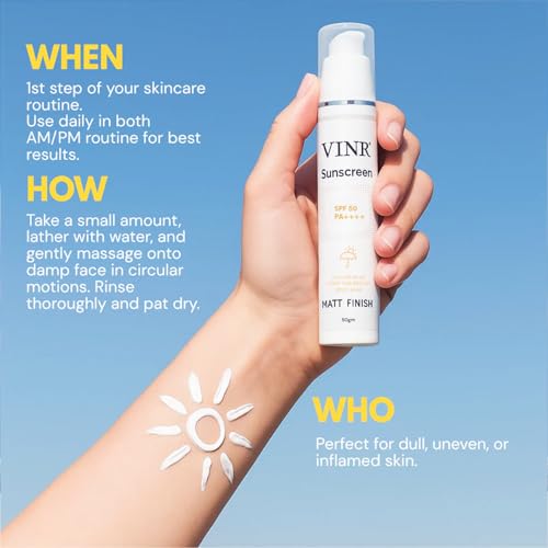 Image of VINR Niacinamide Rice Water Face Toner & Oil-Balance Matte Sunscreen SPF 50 PA+++ | Brightening & UV Shield Combo | Pore-Refining Toner for Daily Use | Clean & Dermatologist-Tested Skincare