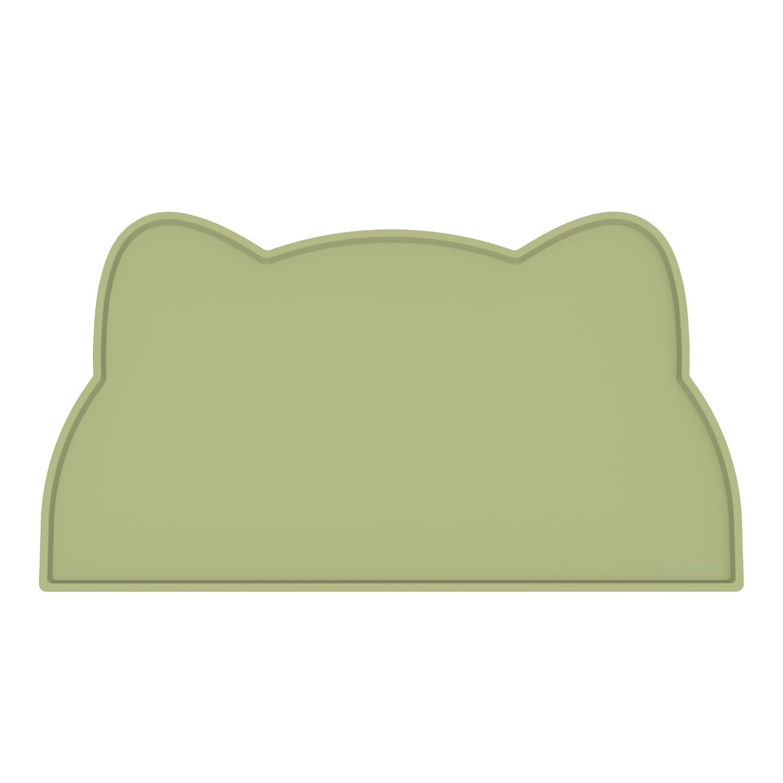 Cat Food Mat, Silicone Non Slip Dog Bowl Mat Waterproof Cat Feeding Mat Stop Food Spills and Water Messes Out to Floor Pet Food Mat (Sage Green, 44x25 cm)