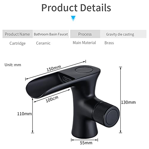 Robinet de salle de bain cascade mitigeur en laiton pour vasque avec LED