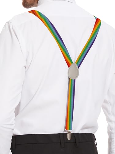 Image of habibee Suspenders and Bow Tie Set for Men, Adjustable Elastic Braces with Y-Back, Diverse Colors, Strong Clips