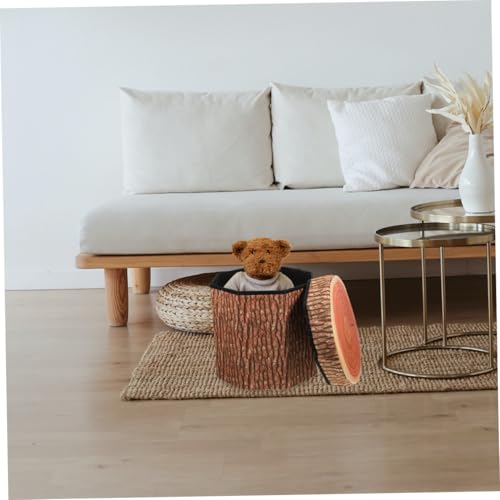 Tabouret de rangement pliable pouf coffre salon et chambre en velours - 7