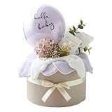 regalo bel おむつケーキ メッセージカード付き 女の子 男の子 出産祝い ナチュラル ギフトセット ベビー スタイ 今治タオル お祝い (ラベンダー, パンパースS)