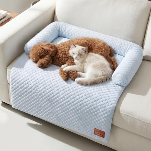 CATISM Kühlmatte Hunde & Katze 70 * 80cm Waschbar Katzenkuhlbettlit für Sofa und Boden Hundematte mit Kopfkissen Katzen Bettchen HundeKihlmatte Kuhlende Latte Haustiermatte