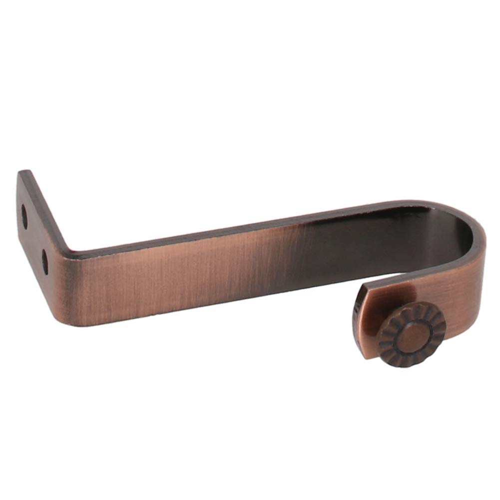 MroMax 1Pcs 85 X 35 X 20mm Curtain Rod Bracket Wall-Mounted Iron Single Holder Support for 22mm Drapery Rod Copper Red