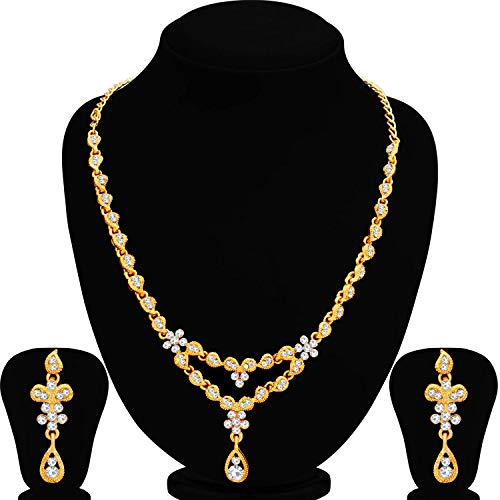 Charming Plated Wedding Jewellery Austrian Diamond Necklace Set