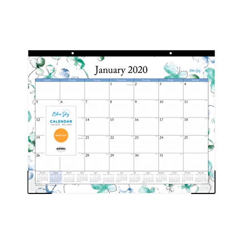 Blue Sky 2020 Monthly Desk Pad Calendar, Two-Hole Punched, Ruled Blocks, 22