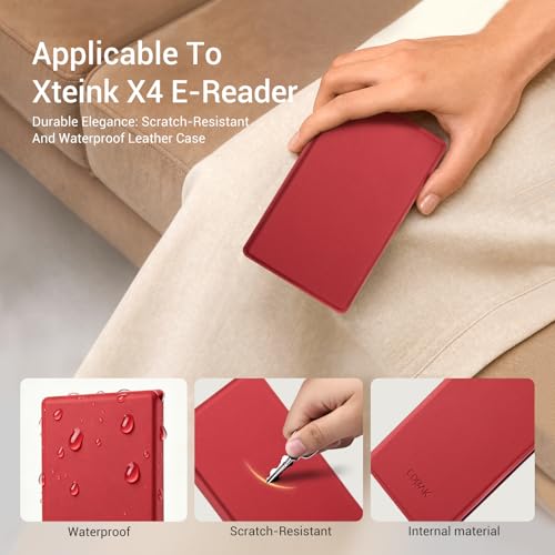 Image of CoBak Magnetic Case for XTEINK X4, Ultra-Lightweight Protective Cover for Xteink X4 E-Reader, Secure Magnetic Attachment(Red)