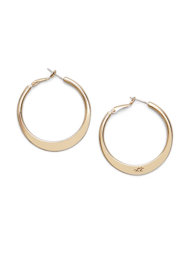 Kenneth Cole New York Edge Hoop Earrings