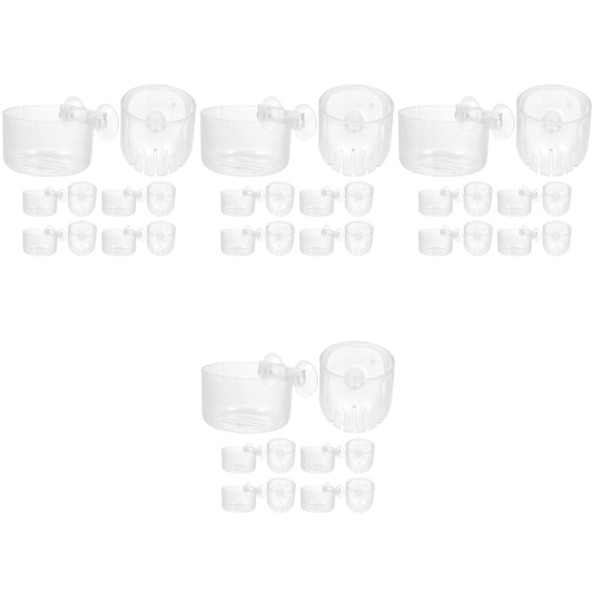 Happyyami 4 Juegos Copa De Plantas Acuáticas Sembradora De Ventosas Tanque Aqua Plant Decoración Pecera Etiqueta Rejilla Pecera Ventosas Maceta Jardinera Flotante para Acuarios 10 Uds * 4