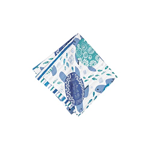 Set de 6 servilletas reversibles cuadradas 20 pulg azul miniatura 1