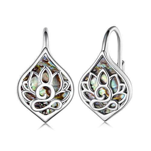 Lotus Earrings 925 Sterling Silver Yoga Lotus Jewelry Lever back Earrings Stud Earrings Gifts for Women Mom