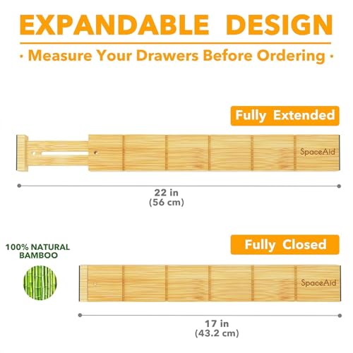SpaceAid-Bamboo-Drawer-Dividers-with-Inserts-and-Labels-Kitchen-Adjustable-Drawer-Organizers-Expandable-Organization-for-Home-Office-Dressers-and-Bathroom-6-Dividers-with-12-Inserts-17-22-in