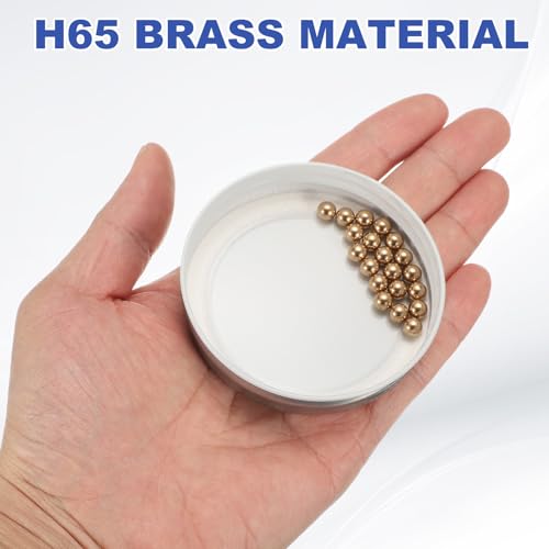 QUARKZMAN 20 Stk. Kugellagerkugeln, 5,55 mm Durchmesser Präzisionsmassive Messing-Kugellagerkugeln Industrielle Messingkugelkugeln für Maschinen, Automobil und DIY