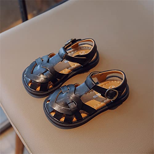 Baby Girl Boy Kid Summer Shoe Sandals Adjustable Straps Lightweight Anti-Slip Soft Sole (Black, 9.5 Little Child)3