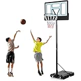 YITAHOME Basketball Hoop Outdoor 10 FT Adjustable, Portable Basketball Goals for Outside, 4.4-10FT Height Adjust, 44in Backboard and 18in Rim