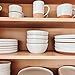 Mora Ceramic Bowls For Kitchen, 28oz - Bowl Set of 4 - For Cereal, Salad, Pasta, Soup, Dessert, Serving etc - Dishwasher, Microwave, and Oven Safe - For Breakfast, Lunch and Dinner - Vanilla White