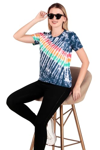 Image of Stories.Label Women 100% Cotton Printed Tshirt in Ribbed Neck Includes Plus Sizes, Regular Fit and Half Sleeves (Sizes Medium -5XL)
