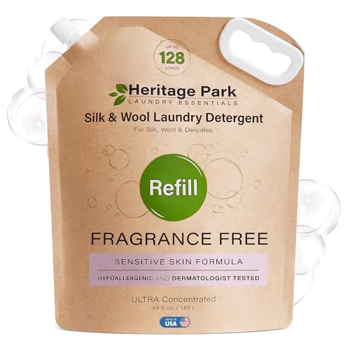 Heritage Park Silk & Wool Fragrance Free, Hypoallergenic, pH-Neutral Laundry Detergent -...