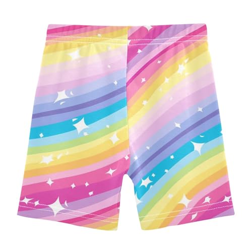Girls' Bike Shorts Rainbow Star Pink Soft Breathable Cotton Leggings Shorts for Kids Summer Clothes 4-10 Years2