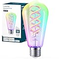 Linkind Matter Smart Bulbs, ST19/ST58 E26 Led Bulb Works with Alexa, Smart Light Bulbs, WiFi Bulbs, RGBTW Color Changing Light Bulb, 2.4Ghz WiFi Bulb, 850 LM 1 Pack