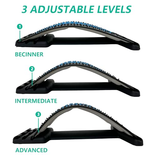 Back Stretcher with Lumbar Support Board for Back Pain Relief - Dual-Sided Adjustable Spinal Decompression & Cracker Device (Yellow) - Image 6