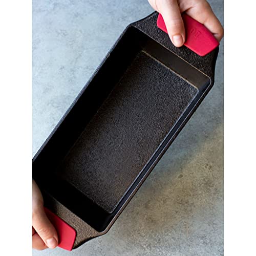 Lodge 15" Cast Iron Pizza Pan & Asbg41 Bakeware Silicone Grips, Red, Set Of 2, One Size #TOP5