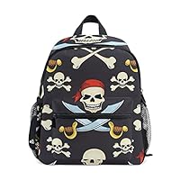 Mnsruu Boys Girls Kids School Backpack Rucksack Pirate Skull Child Toddler Book Bag