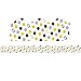 Eureka Peanuts Snoopy Yellow, Grey and Black Polka Dot Bulletin Board Trim and Classroom Decoration, 12pc, 3.25