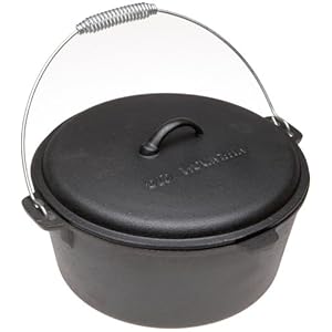 Old Mountain Pre Seasoned 10112 8 Quart Dutch Oven with Dome Lid and Spiral Bail Handle