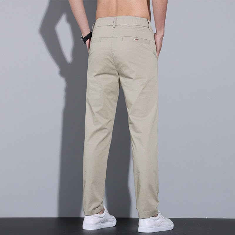 Men's Spring Summer Thin Business Straight Slim Breathable Trendy Versatile Casual Pants3