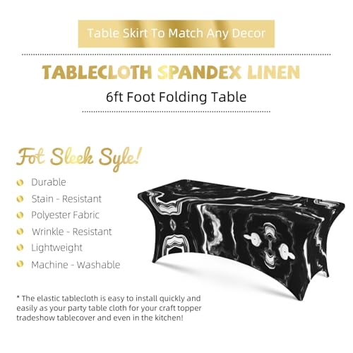 Housse de table stretch imprimé marbre élasthanne EdWal - 6