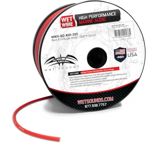 Red Frosted 8GA Wet Wire | Red Frost 8 Gauge Amp Wire - 250 Ft Spool