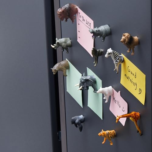 12 imanes decorativos de animales salvajes para frigorífico miniatura 4