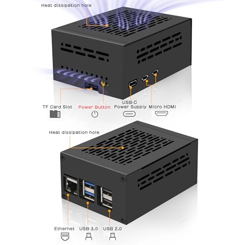 Geekworm PCIe Metal Case P579 for Raspberry Pi 5 Support X1001/X1004/X1003/X1015/X1000/M901& Raspberry Pi 5 Active Cooler