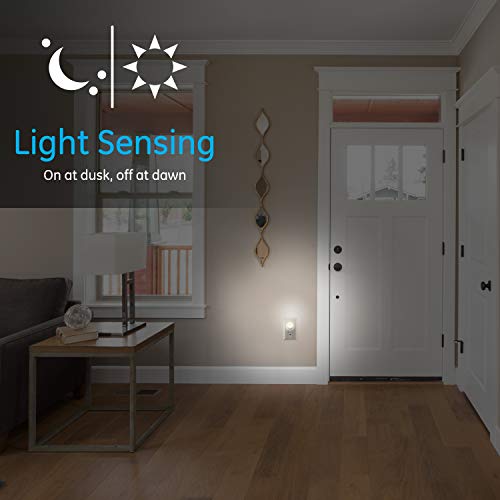 Image of GE Rotating Plug in Night Light, Home Decor, Apartment Essentials, LED Lights for Bedroom, Ambient Lighting, Dusk to Dawn Sensor, Nightlight, Bathroom, Dorm Room, 2 Pack 50331