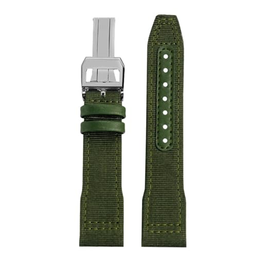 Bracelet de montre de 21 mm en nylon khaki sangle de montre en cuir 22 mm