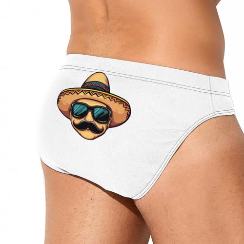 BCinco De Mayo Mustache Face Men's Swim Trunks Briefs Swimsuit Swimwear Bathing for Underwear Beach4