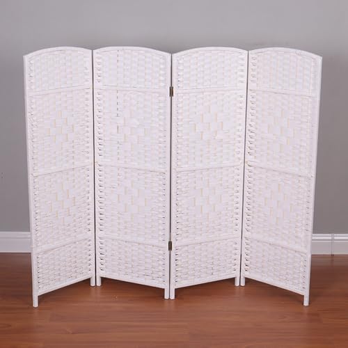 GN2AAIL パーテーション 4連 60*30*4 高さ100/120/150cm 間仕切り 衝立 パーティション 木製パーテーション 4枚 おしゃれ アジアン スクリーン ついたて 折りたたみ タイプ3 目隠し 収納 オフィス 完成品 編み込み 移動便