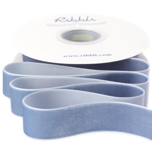 Ribbli Dusty Blue Velvet Ribbon 1 Inches...