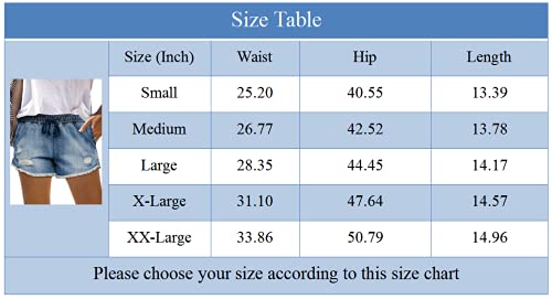 Onlypuff Drawstring Cargo Denim Shorts Plus Size Hot Shorts For Women Jean Shorts Distressed Cuffed Light Blue Xxl thumb #5