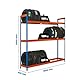 Simon Rack Simonauto Reifenregal, 3 Ebenen, hohe Tragkraft 120 kg, 2000 x 1800 x 450 mm, Regal für 18 Reifen, Blau/Orange