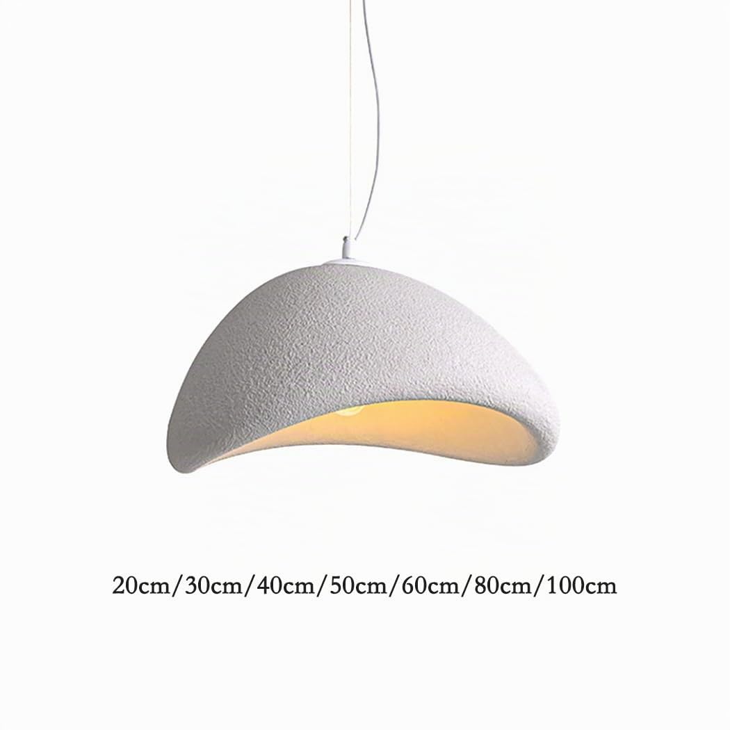 Lámpara Colgante WABI-sabi Creativo Luz Colgante Moderno Blanco Mate Estilo Nórdico Lámpara Colgante De Cemento E27 Lámpara De Araña para Dormitorio Sala Comedor Cuarto De Niños Cocina(40cm)